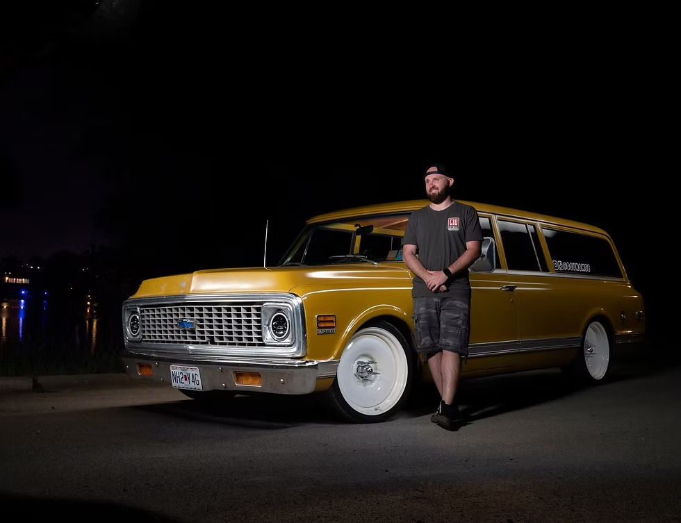 Brandon with his classic Chevrolet C10 Suburban
